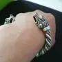 Viking Wolf Bracelet Fenrir Wolf Bracelet Bangle Twisted Wire Pagan Bracelet Bag Package (antique silver) Viking Wolf Bracelet Fenrir Wolf Bracelet Bangle Twisted Wire Pagan Bracelet Bag Package (antique silver)