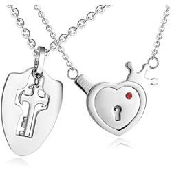 SunnyHouse Jewelry His & Hers Matching Set Your Key to My Heart Couple Pendant Necklace Key and Lock Style in a Gift Box