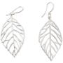 NOVICA .925 Sterling Silver Dangle Earrings Bali Bay Leaf