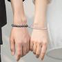 EIELO 4Pcs Magnetic Couples Bracelet Necklace Magnet Matching His and Hers Promise Love Heart Pendant Necklace Bracelet for Couples Long Distance Relationship Natural Stone Bead Couple Jewelry