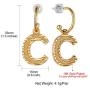 GoldChic Jewelry Initial Earrings Dangle, Girls/Women Lightweight Embossed Name Alphabet Letter Hoop Drop Earrings from A-Z Hypoallergenic for Sensitive Ears,with Gift Box
