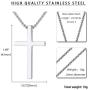 REVEMCN Gold Silver Black Cross Necklace, Simple Stainless Steel Cross Pendant Necklace for Men Women Kids 18-24 Inches Chain