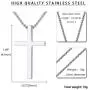 REVEMCN Gold Silver Black Cross Necklace, Simple Stainless Steel Cross Pendant Necklace for Men Women Kids 18-24 Inches Chain