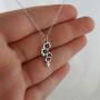 FashionJunkie4Life Sterling Silver Cherry Blossoms Charm Necklace 18'' Chain