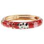 UJOY Childrens Bracelet Beautiful Cloisonne Panda Rabbit Enamel Gold Hinge Open Cuff Bangles Jewelry for Girls Gifts 55D01