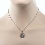 Gem Stone King Stunning Dolphin and Sea in a Circle with Blue Crystals Pendant 16inches Chain