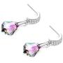 KesaPlan Crystal Earrings Dangle Earrings Crystal Drop Earrings for Girls, Sterling Silver Crystal Drop Earrings for Women