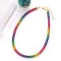 ZITULRY Crystaldust Choker Necklace for Women Rainbow Colored Rhinestone Beaded Choker Necklace for Girls