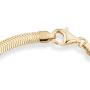 Miabella 18K Gold Over Sterling Silver Italian 4mm Solid Diamond-Cut Flat Snake Dome Herringbone Chain Link Necklace for Women Men 16, 18, 20, 22, 24 Inch 925 Made in Italy