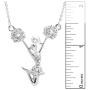 Silver Plated Crystal Cheerleader Charm Necklace