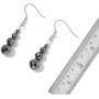 Shop LC Stainless Steel Black Hematite Beads Drop Dangle Earrings Matinee Necklace Fashion Prom Jewelry Sets for Women 20''