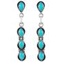 Southwest Style Earrings Genuine Turquoise & 925 Sterling Silver dangle earring gemstone jewelry