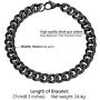 PROSTEEL 3mm-12mm Stainless Steel Cuban Chain for Men Women, Bracelet:7.5''/8.26'', Necklace: 14''-30'', Black/18K Gold Plated, Come Gift Box