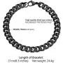 PROSTEEL 3mm-12mm Stainless Steel Cuban Chain for Men Women, Bracelet:7.5''/8.26'', Necklace: 14''-30'', Black/18K Gold Plated, Come Gift Box