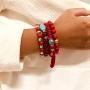 HaHaGirl 6 Sets Bohemian Stackable Bead Bracelets for Women Girls Stretch Multilayered Bracelet Set Multicolor Tassel Strand Bracelets Stretch Jewelry