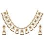 Tarinika Rukmini Kundan Gold-Plated Indian Jewelry Set with Necklace and Earrings - White