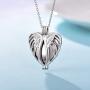 925 Sterling Silver Angel Wings Memorial Urn Locket Necklace for Ashes Jewelry Cremation Necklaces