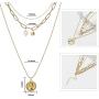 Layered Gold Coin Necklace for Women Boho Penny Design Pendant Circle Choker Sets Jewelry