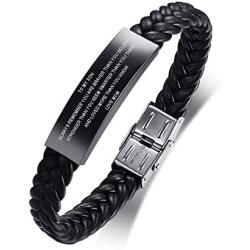 to My Son Gift from Mom Dad Always Remember Leather Bracelets Birthday Graduation Anniversary Inspirational Gift for Men Boy