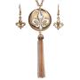 Gypsy Jewels Long Tassel Fleur De Lis Simple Chain Necklace & Dangle Earring Set