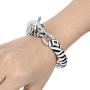 EVER FAITH Austrian Crysta Enamel Art Deco Zebra Horse Animal Hinged Bracelet