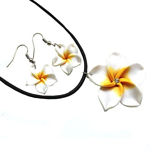 Donau Plumeria Hawaii Flower Polymer Clay Earrings Pendant Necklace Jewelry Sets 18Colors