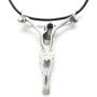 Trilogy Jewelry Pewter Hanging Skeleton Gothic Biker Pirate Pendant, Leather Necklace