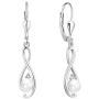 YL Inifinity Earrings 925 Sterling Silver 4mm Freshwater Pearl Leverback Earrings 18k White Gold Twist Dangle Drop Jewelry for Women