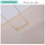 FAMARINE Custom Name Necklace, 18K Gold Plated Nameplate Personalized Jewelry Gift for Women Girl Dainty Necklace