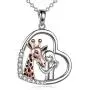 ONEFINITY Giraffe Necklace with Girl 925 Sterling Silver Heart Pendant Jewelry Keep Me in Your Heart Gifts for Women Girlfriend ONEFINITY Giraffe Necklace with Girl 925 Sterling Silver Heart Pendant Jewelry Keep Me in Your Heart Gifts for Women Girlfriend