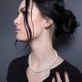 KEZEF Creations Cream White 8-14mm Simulated Faux Pearl Necklace Hand Knotted Strand 16-20 Inch
