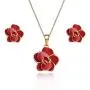 Rose Flower Necklace Earrings Set for Women 18K Gold Plated Hypoallergenic Jewelry Sets Rose Flower Necklace Earrings Set for Women 18K Gold Plated Hypoallergenic Jewelry Sets