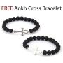 Gungneer Mens Stainless Steel Black Hollow Removable Ankh Cross Ring Key of Life Symbol of Protection Amulet Jewelry