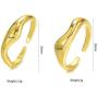 2PCS Plain Gold Rings Classical Plain Stackable Wedding Band Ring Womens Plain Band Knuckle Stacking Rings 18k Gold Plated Ring High Polish Ring Open Adjustable R