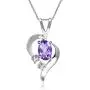 Silvershake Natural Gemstone 925 Sterling Silver Modern Heart Pendant with 18 Inches Chain Necklace Silvershake Natural Gemstone 925 Sterling Silver Modern Heart Pendant with 18 Inches Chain Necklace