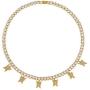 PLTGOOD Butterfly Necklace Choker for Women Girls Tennis Butterfly Necklace - Handmade Bling Iced CZ Charm Butterfly Necklace Chain Jewelry - Silver Gold