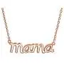 MAMA Word Name Plate Talk Station Pendant Necklace For Mother For Wife Women 14K Rose Gold Plated 925 Sterling Silver