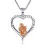 Best Friend Cat Necklace for Women Girls Heart Necklace Fashion Cute Dog Pendant Dainty Necklace Gift for Cat/Dog Lovers for Birthday Valentines Day Gift