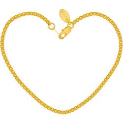 Lifetime Jewelry 2.3mm Box Chain Anklet for Women & Girls 24k Real Gold Plated
