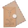 Quan Jewelry WiFi Faith Pendant Necklace, Religious Jewelry, Inspirational Jewelry with Greeting Card - Silver Tone