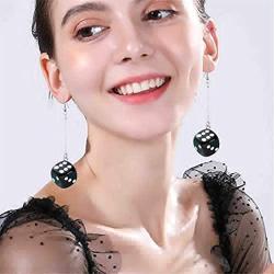 RUIZHEN 3 Pairs 3D Dice Dangle Earrings Funny Punk Cubic Dice rop Earrings Night Club Party Jewelry