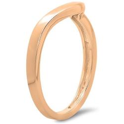 DazzlingRock Collection 10K Gold Ladies Anniversary Wedding Stackable Contour Band Guard Ring