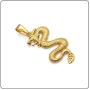 Fusamk Hip Hop Plated 18K Gold Stainless Steel Dragon Pendant Necklace