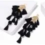 Long Tassel Earrings Statement Bohemian Pom Ball Handmade Drop Dangle Earrings for Women Girls