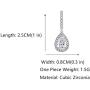 Scarlvambo Bridal Dangle Earrings Small Womens Cubic Zirconia Teardrop Pierced Silver-Tone