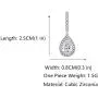 Scarlvambo Bridal Dangle Earrings Small Womens Cubic Zirconia Teardrop Pierced Silver-Tone