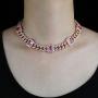 U/N Iced Out Miami Cuban Link Chain CZ Bracelet Green Blue Red CZ Color Stone Paved Women Hip Hop Punk Necklace Jewelry