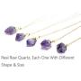 Amethyst Gemstone Necklace 18 inch Free Form Healing Crystals Chakra Stone Jewelry Women Girls Birthday Mothers Gifts