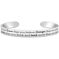 Personalized Bracelets for Women Girls Inspirational Skinny Cuff Bangle Friendship Jewelry Come Gift Box