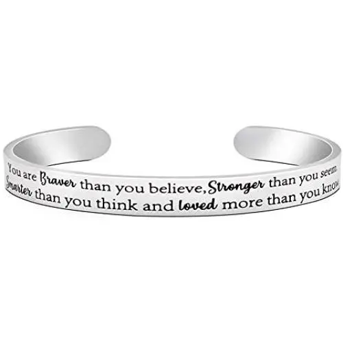 Personalized Bracelets for Women Girls Inspirational Skinny Cuff Bangle Friendship Jewelry Come Gift Box
